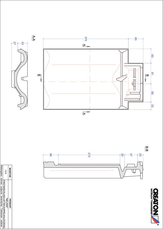 Product CAD file MELODIE ridge connection ventilating double roll tile FALDWZ