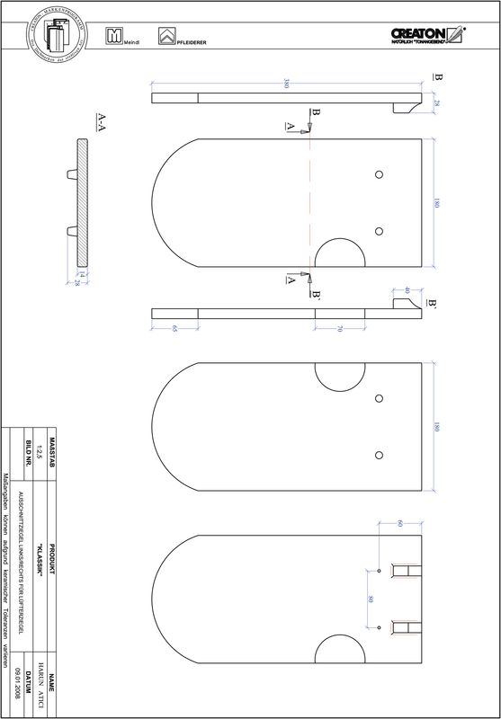 Product CAD file KLASSIK round cut RUND-AUSSCHNITT-LUEFTZ