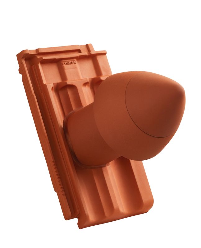 RUS SIGNUM ceramic vent pipe DN 110 mm with screw-on hood, incl. sub-roof connection adapter