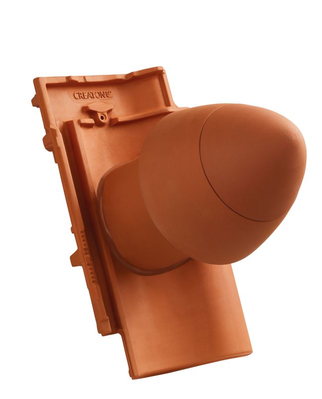MEL SIGNUM ceramic vent pipe DN 125 mm with screw-on hood, incl. sub-roof connection adapter