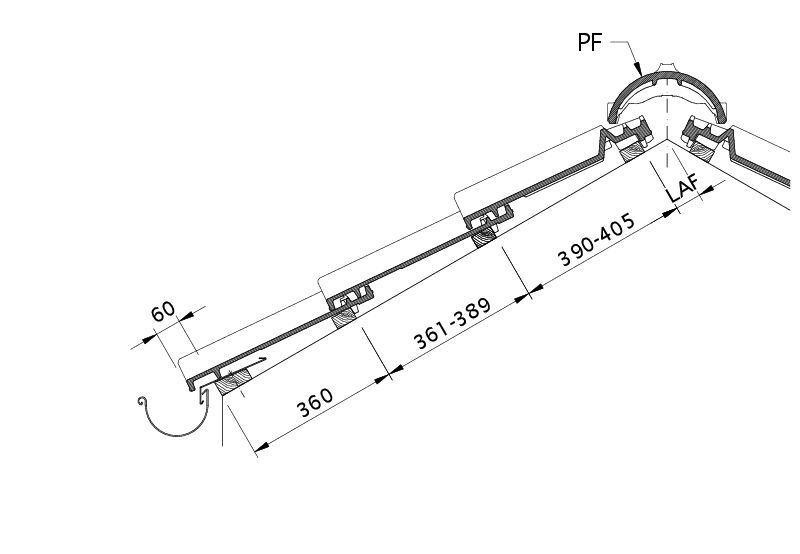 Drawing SINFONIE roof cross-section DQF