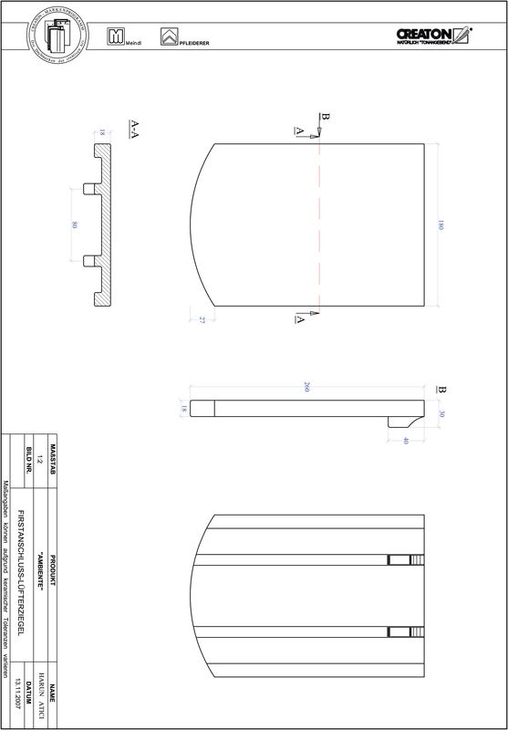 Product CAD file AMBIENTE segmented cut SEG-FALZ