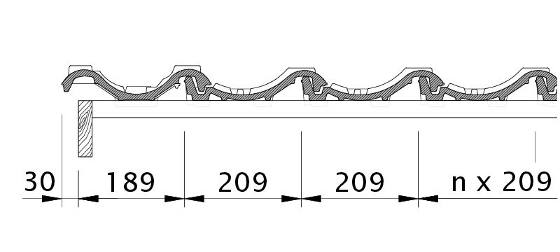 Drawing MELODIE verge left with verge sheet metal and double roll ODL