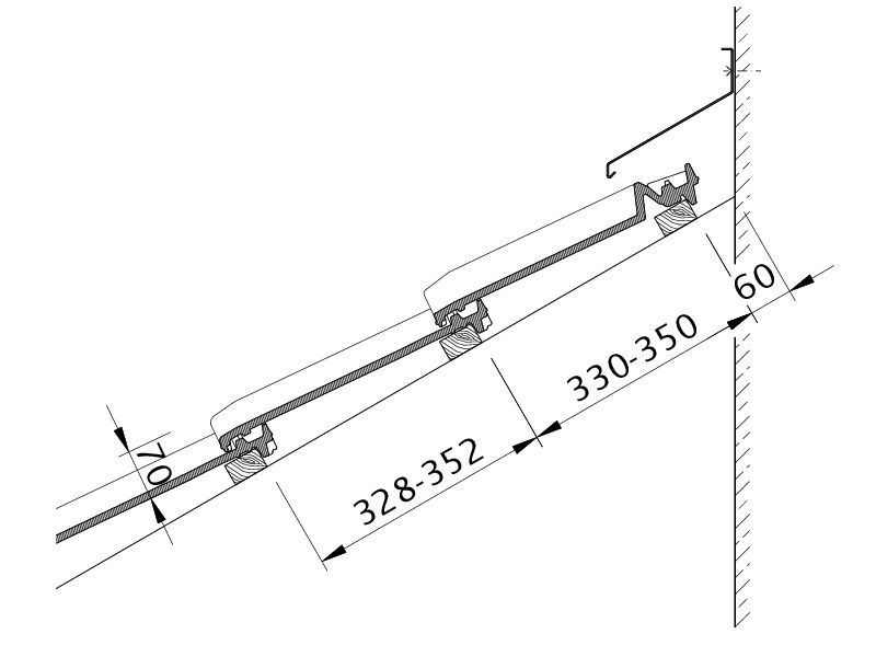 Drawing HARMONIE wall connection (above) with FALZ WMF