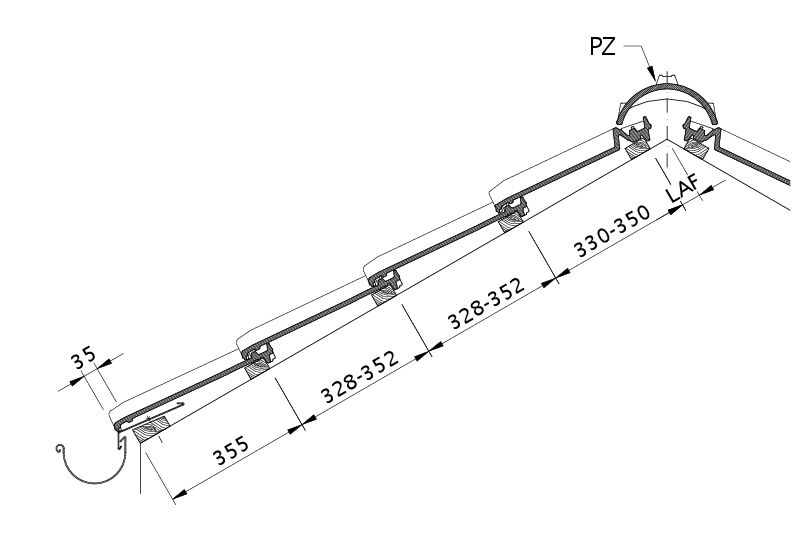 Drawing HARMONIE roof cross-section DQF
