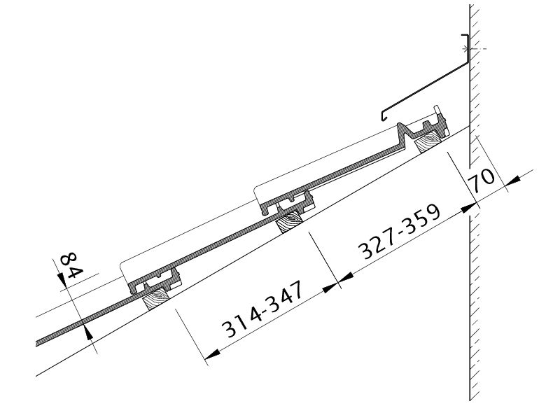 Drawing MELODIE wall connection (above) with FALZ WMF