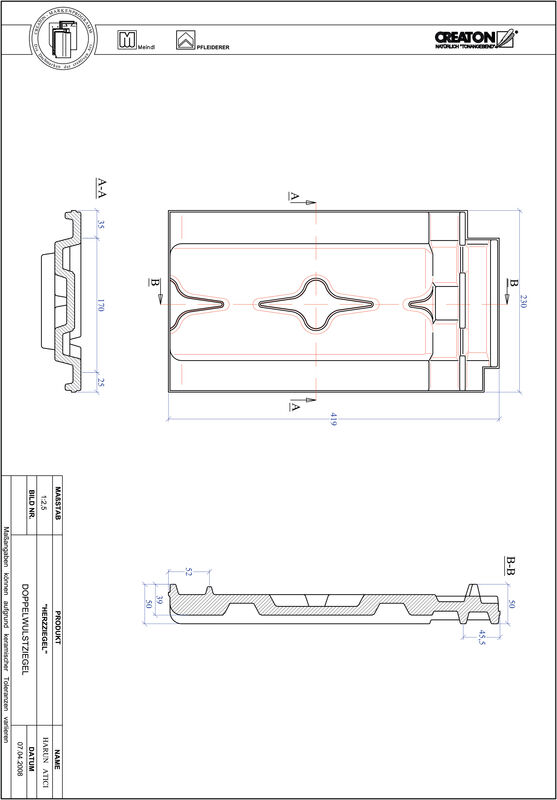 Product CAD file HERZZIEGEL double roll tile DWZ