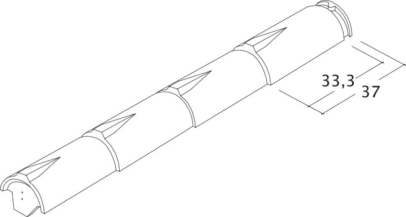 Drawing ridge and hip tile product range BM-Firstziegel-Perspektive