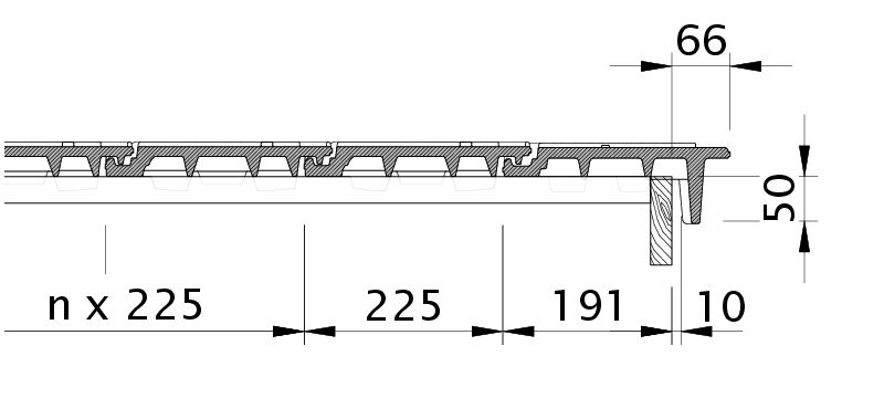 Drawing DOMINO verge tile right with barge board OBR
