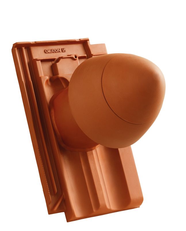 RAT HÖN SIGNUM ceramic vent pipe DN 125 mm with screw-on hood, incl. sub-roof connection adapter