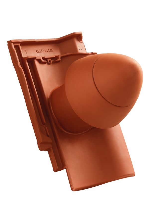 SIN SIGNUM ceramic vent pipe DN 125 mm with screw-on hood, incl. sub-roof connection adapter