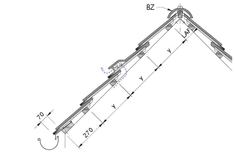Drawing KLASSIK roof cross-section DQK-1