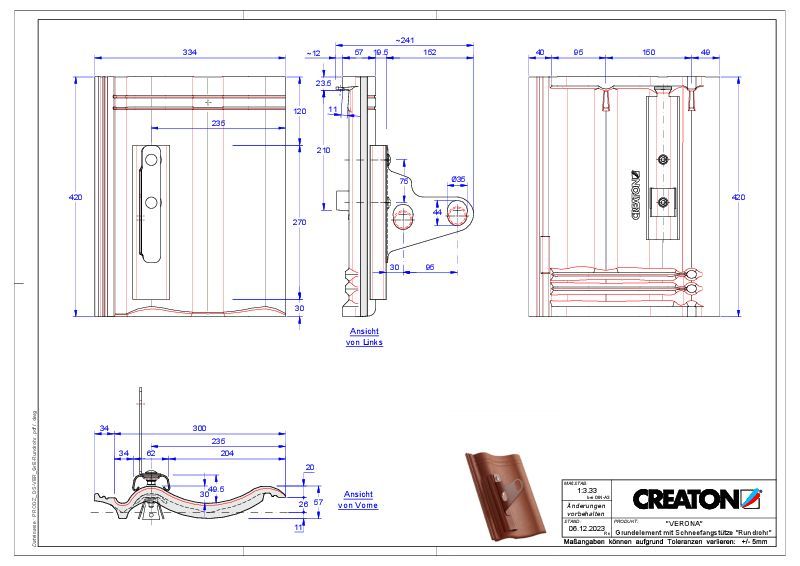 Product CAD file VERONA base element Rundrohr