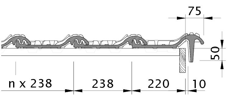 Drawing FUTURA verge tile right with barge board OBR
