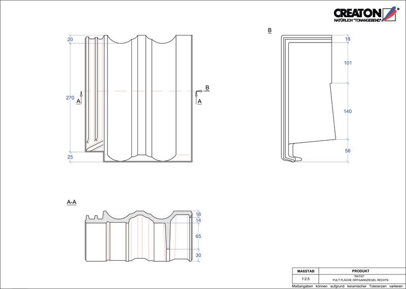 Product CAD file RATIO shed roof tile verge right PULTOGR