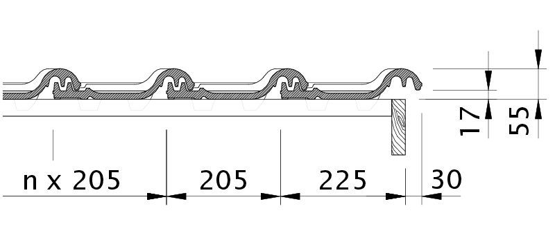 Drawing MZ3 verge right with verge sheet metal and field tile OFR