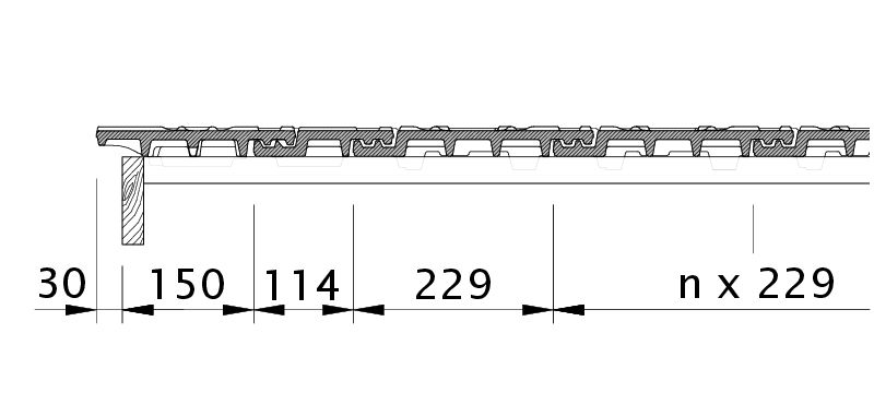 Drawing MIKADO verge left with verge sheet metal and double roll ODL