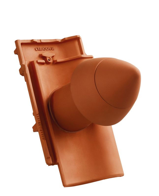 MEL SIGNUM ceramic vent pipe DN 110 mm with screw-on hood, incl. sub-roof connection adapter
