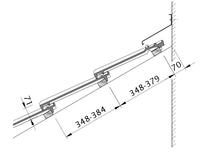 Drawing CANTUS wall connection (above) with FALZ WMF