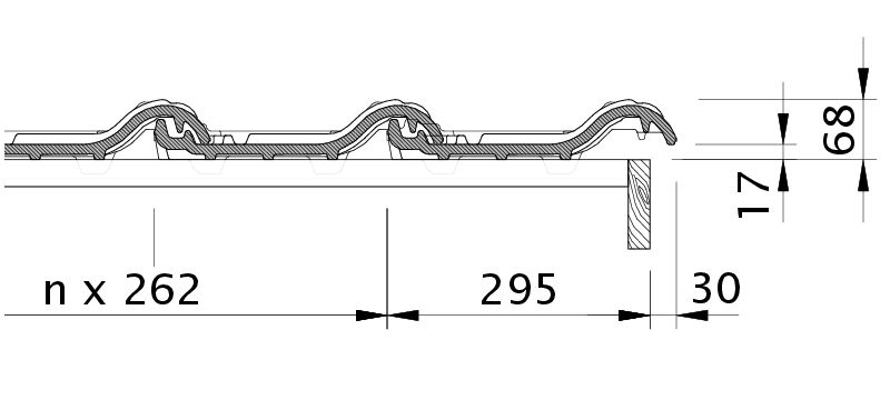 Drawing TITANIA verge right with verge sheet metal and field tile OFR