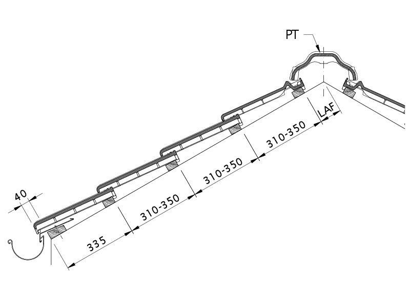Drawing MAXIMA PRO roof cross-section DQF
