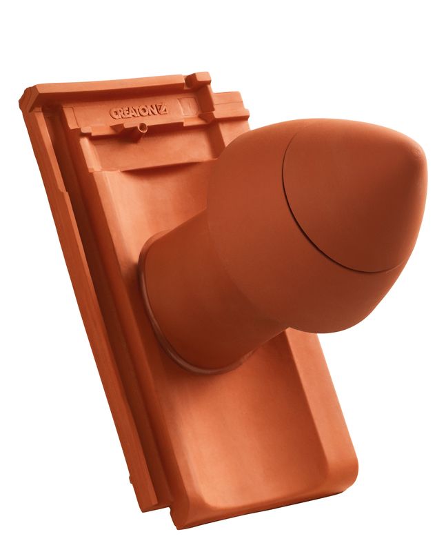 HER SIGNUM ceramic vent pipe DN 110 mm with screw-on hood, incl. sub-roof connection adapter