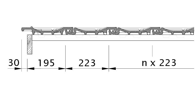 Drawing CANTUS verge left with verge sheet metal and double roll ODL
