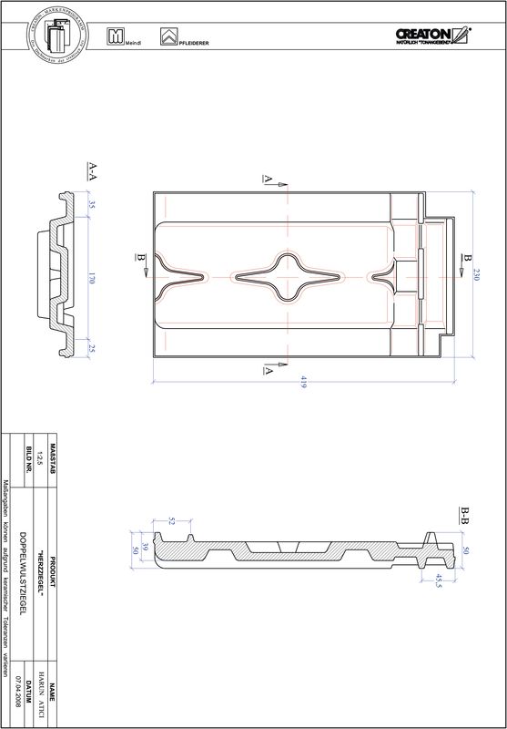 Product CAD file HERZZIEGEL double roll tile DWZ