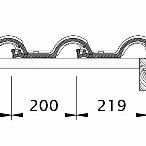 Drawing ETRUSKO verge right with verge sheet metal and field tile OFR