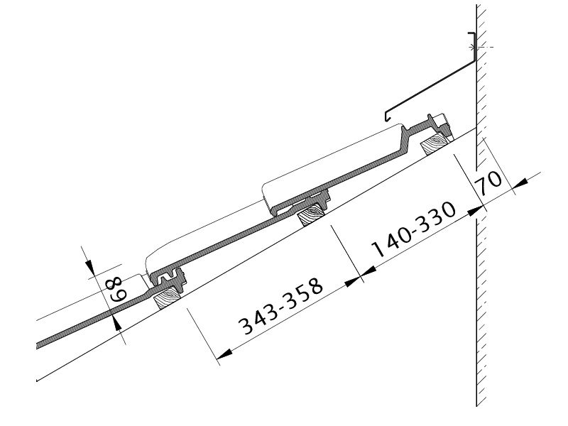 Drawing MZ3 wall connection (above) with FALZ WMF