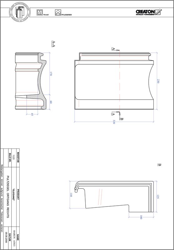 Product CAD file ELEGANZ shed roof tile verge right PULTOGR