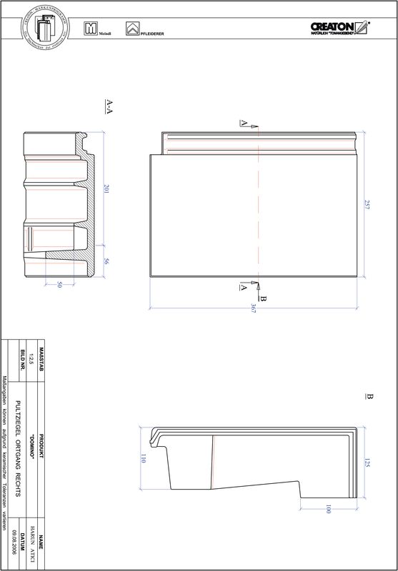 Product CAD file DOMINO shed roof tile verge right PULTOGR
