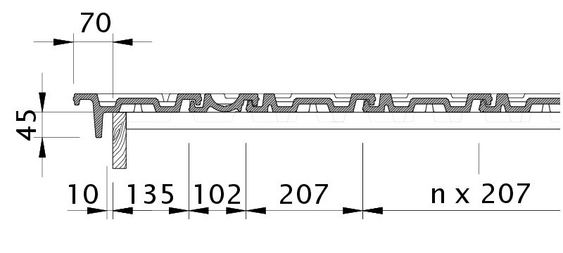 Drawing HERZ verge tile left with barge board OBL