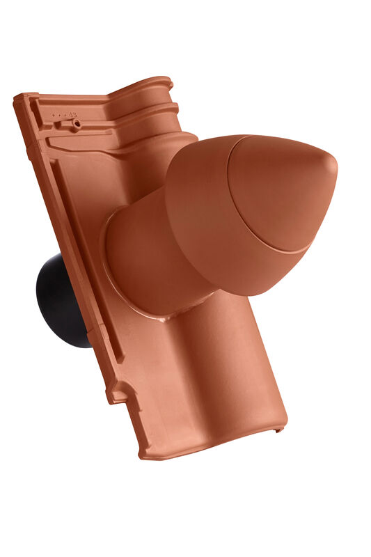 ETR SIGNUM ceramic outlet vent DN 100 mm with screw-on hood, incl. sub-roof connection adapter and flexible duct