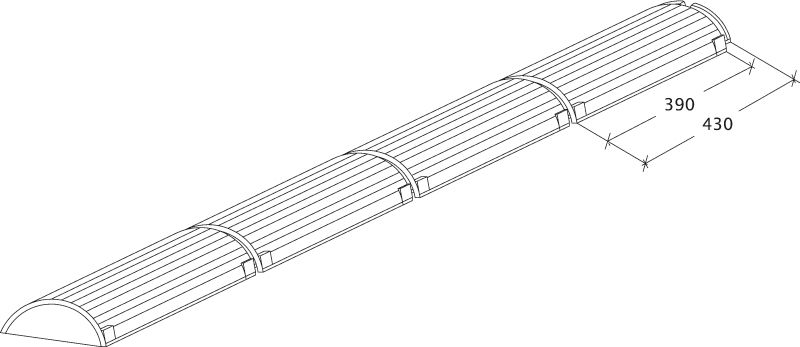Drawing ridge and hip tile product range PMZ-Firstziegel-Perspektive