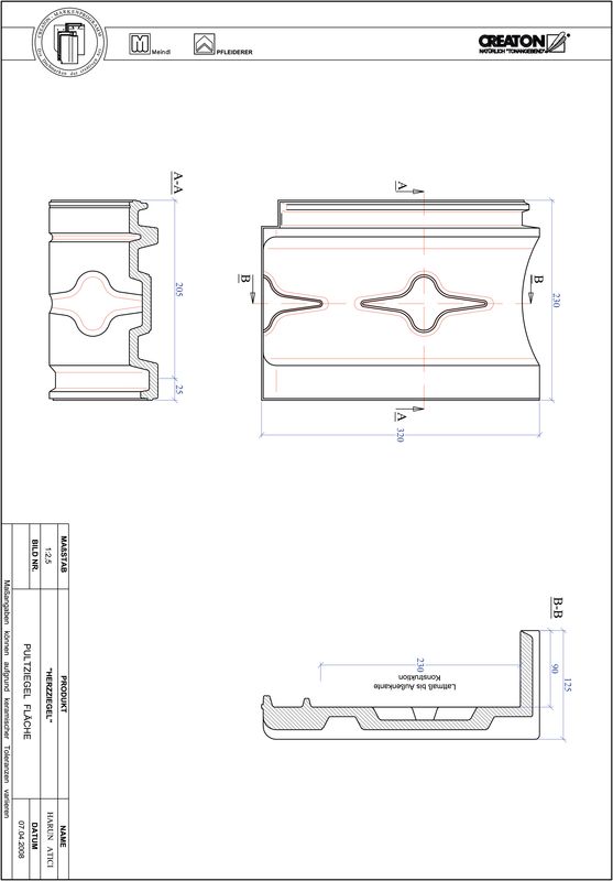 Product CAD file HERZZIEGEL shed roof tile field PULTFLA