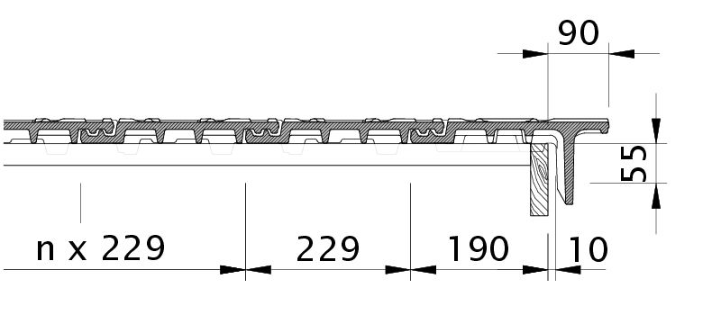 Drawing MIKADO verge tile right with barge board OBR