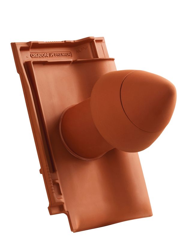 PRE SIGNUM ceramic vent pipe DN 110 mm with screw-on hood, incl. sub-roof connection adapter