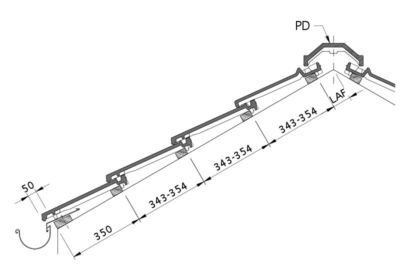 Drawing DOMINO roof cross-section DQF