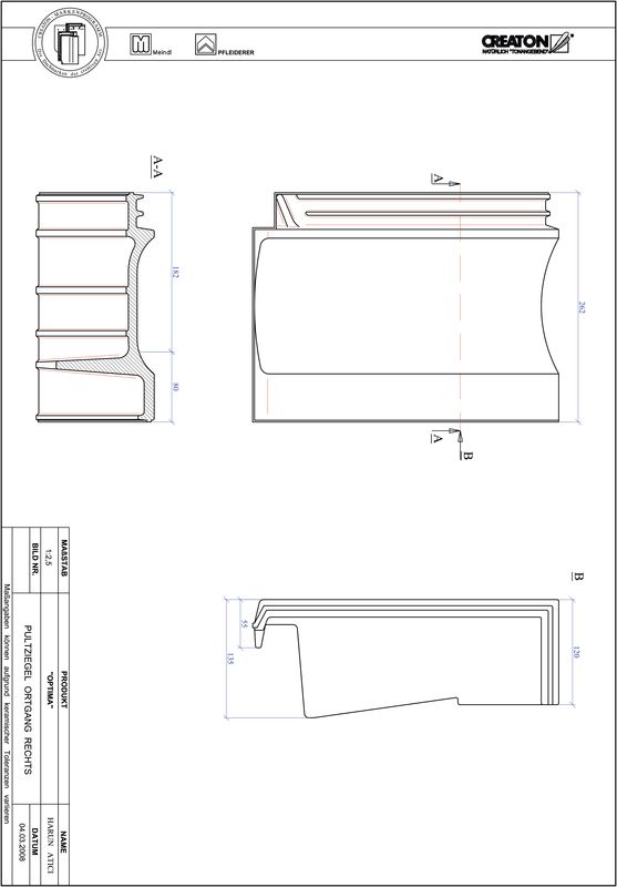 Product CAD file TERRA OPTIMA shed roof tile verge right PULTOGR