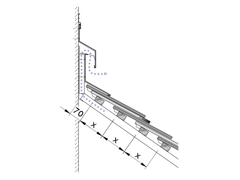 Drawing KLASSIK wall connection (above) with FALZ WMF-1