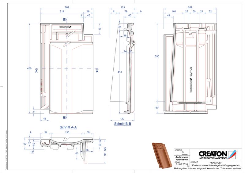 Product CAD file CANTUS ridge connection ventilator verge right FALOGR