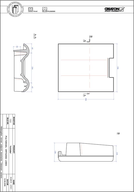 Product CAD file FUTURA shed roof tile verge left PULTOGL