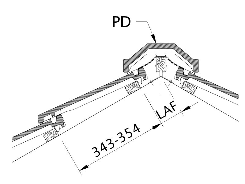 Drawing DOMINO distance from batten to ridge intersection point, ridge batten spacing LAF