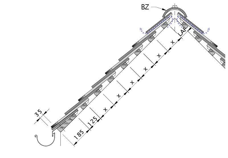Drawing KLASSIK roof cross-section DQD-1