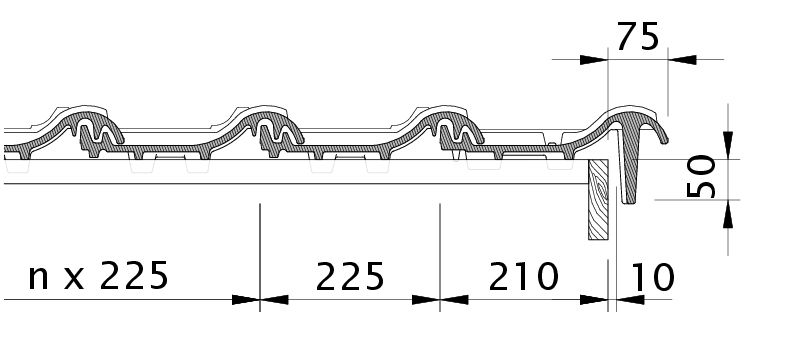 Drawing PREMION verge tile right with barge board OBR