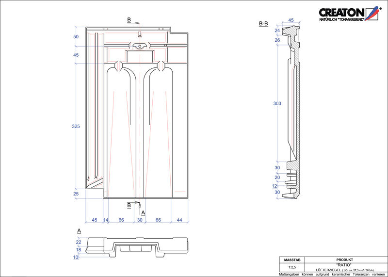 Product CAD file RATIO ventilating tile LUEFTZ