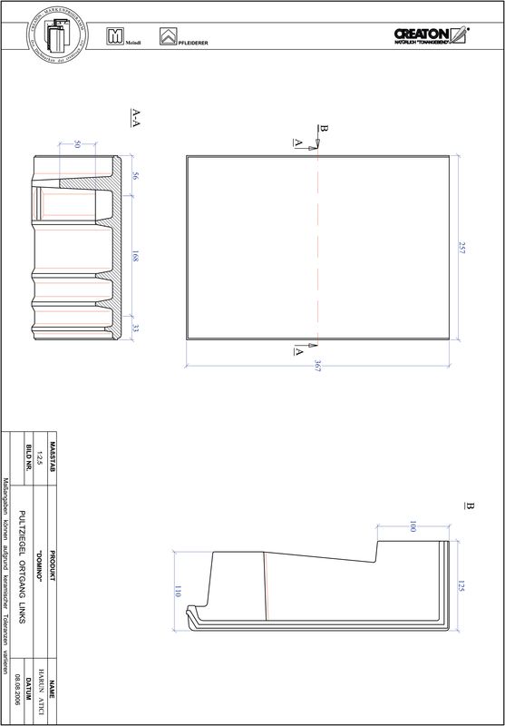 Product CAD file DOMINO shed roof tile verge left PULTOGL