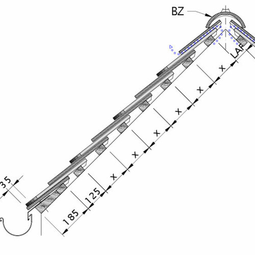 Drawing KLASSIK roof cross-section DQD-1
