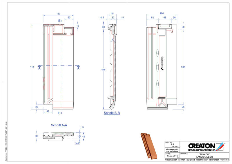 Product CAD file MIKADO half-width tile LH
